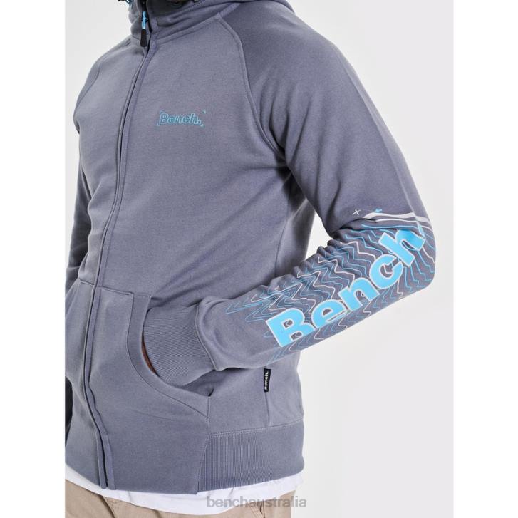 LUCIAN Zip Through Sweat Hoodie Men 8V8T61 Steel Grey Bench Apparel