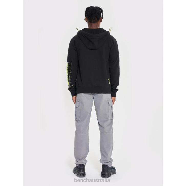 LUCIAN Zip Through Sweat Hoodie Men 8V8T62 Black Bench Apparel