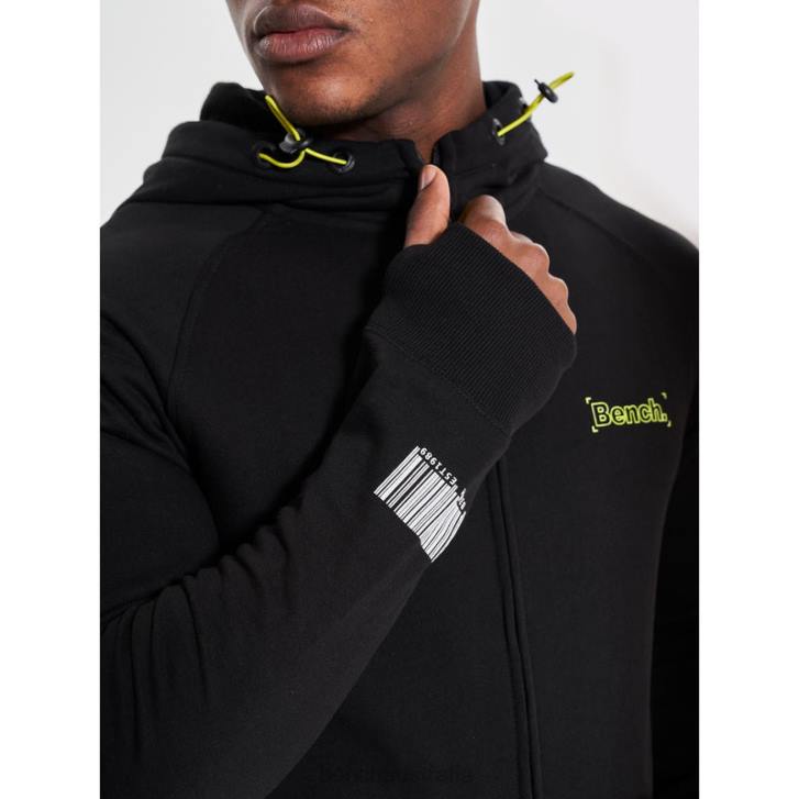 LUCIAN Zip Through Sweat Hoodie Men 8V8T62 Black Bench Apparel