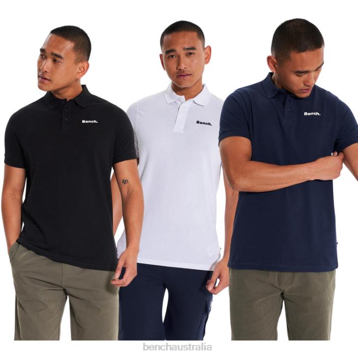 ASHA 3 Pack Polos Men 8V8T2 Assorted Bench Apparel