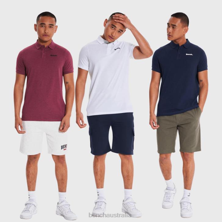 BLANKA 3 Pack Polos Men 8V8T1 Assorted Bench Apparel