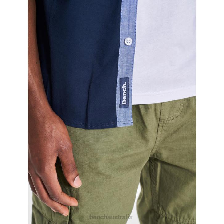 BOWDON Short Sleeve Shirt Men 8V8T27 Navy Bench Apparel