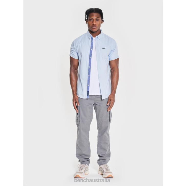 BOWDON Short Sleeve Shirt Men 8V8T28 Light Blue Bench Apparel