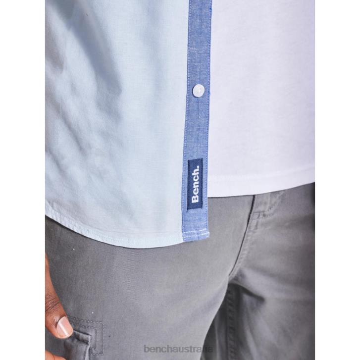 BOWDON Short Sleeve Shirt Men 8V8T28 Light Blue Bench Apparel