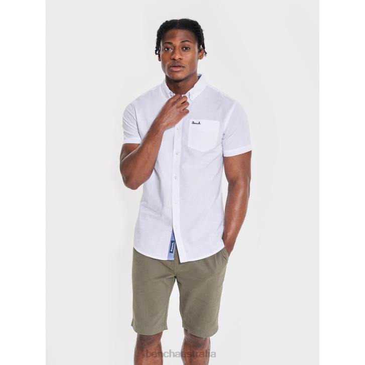 BOWDON Short Sleeve Shirt Men 8V8T33 White Bench Apparel