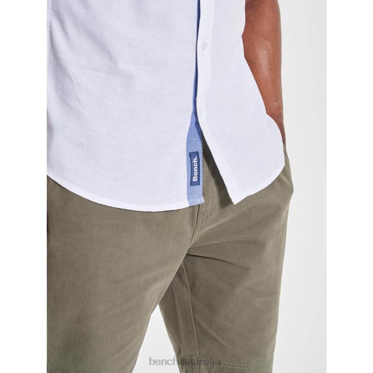 BOWDON Short Sleeve Shirt Men 8V8T33 White Bench Apparel