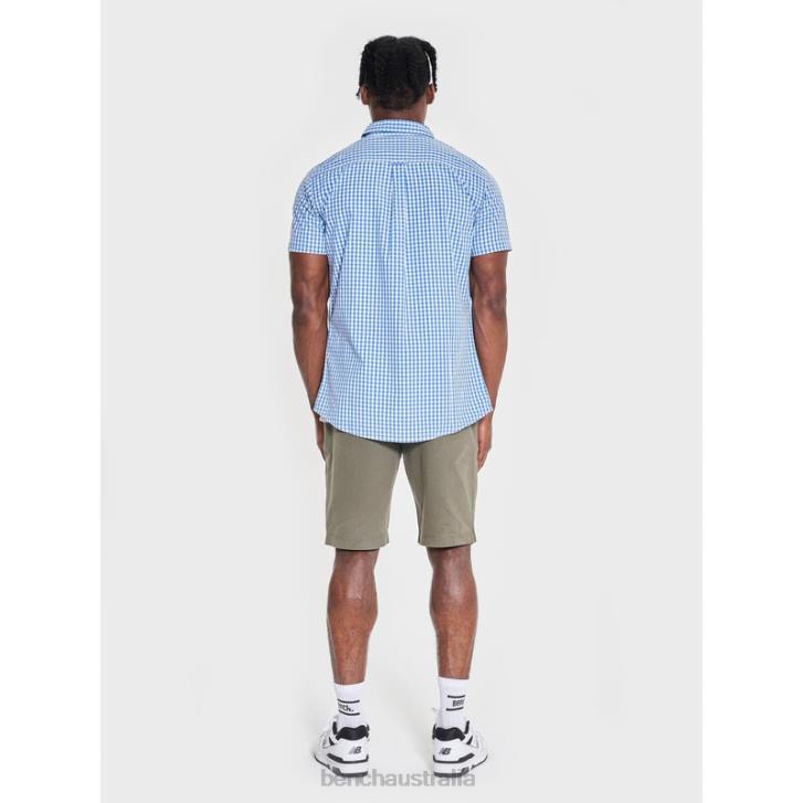ESHER Short Sleeve Shirt Men 8V8T26 Blue Check Bench Apparel