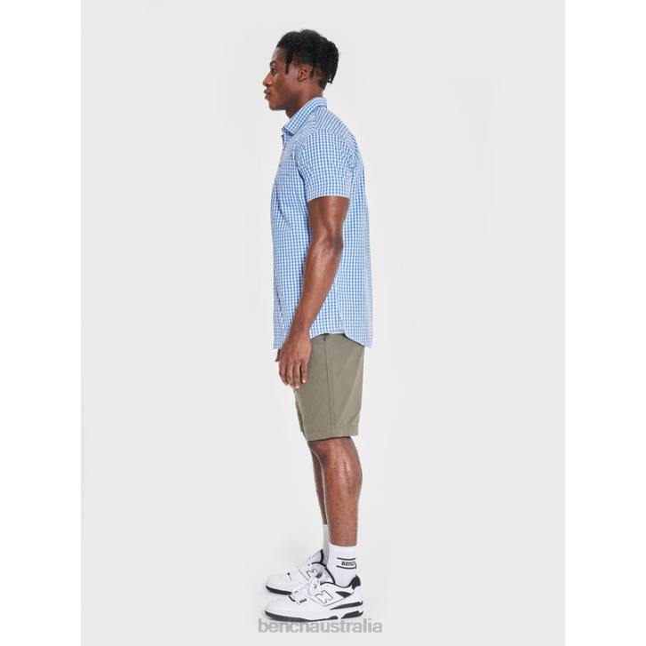 ESHER Short Sleeve Shirt Men 8V8T26 Blue Check Bench Apparel