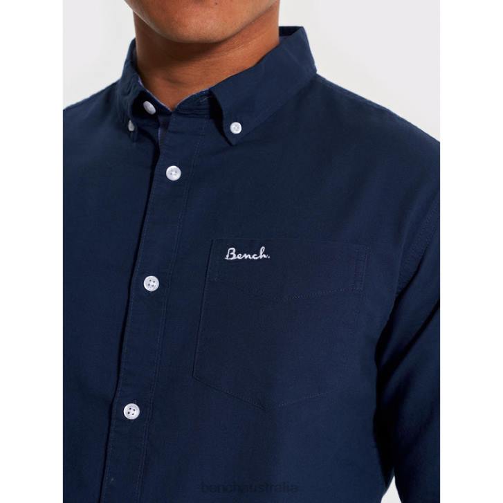 OXFORD Long Sleeve Shirt Men 8V8T24 Navy Bench Apparel