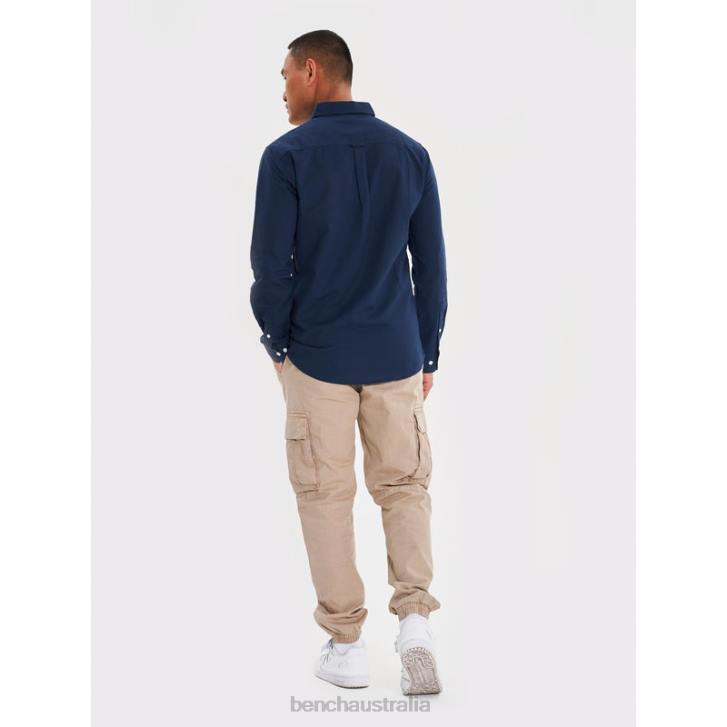 OXFORD Long Sleeve Shirt Men 8V8T24 Navy Bench Apparel
