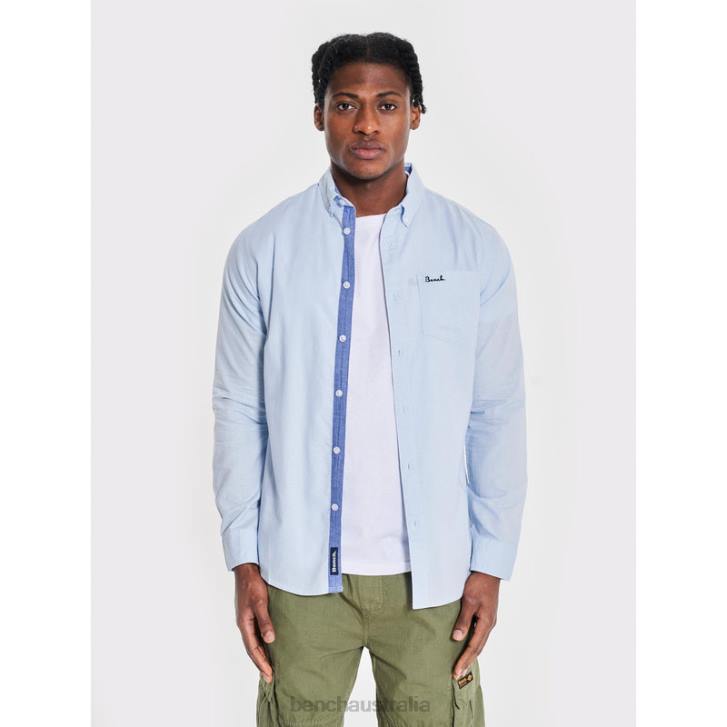 OXFORD Long Sleeve Shirt Men 8V8T25 Light Blue Bench Apparel