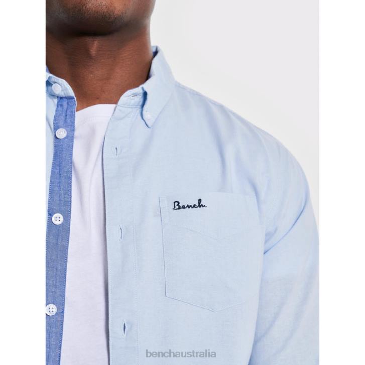 OXFORD Long Sleeve Shirt Men 8V8T25 Light Blue Bench Apparel