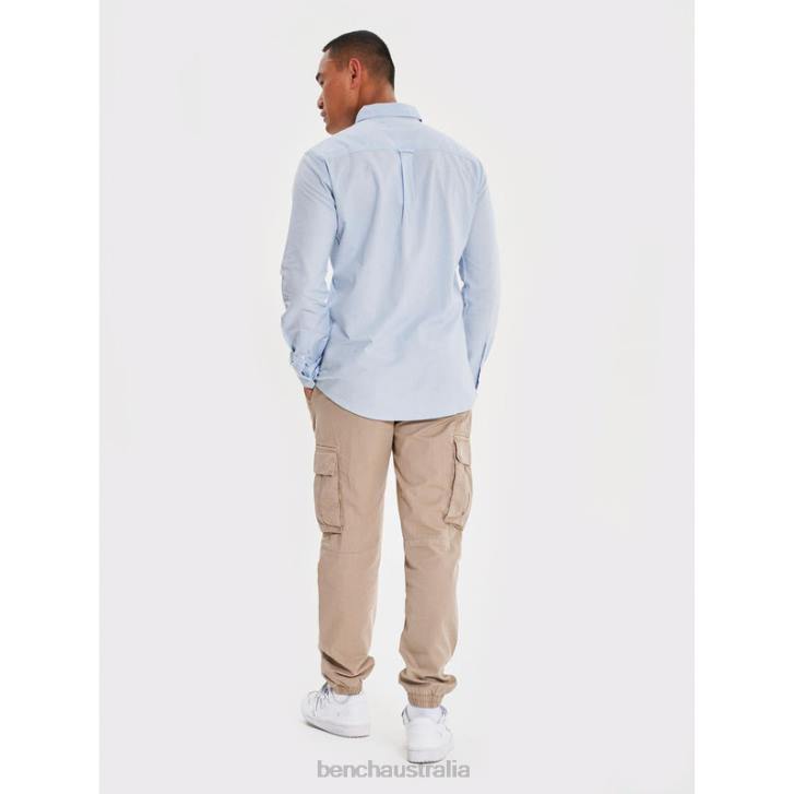 OXFORD Long Sleeve Shirt Men 8V8T25 Light Blue Bench Apparel