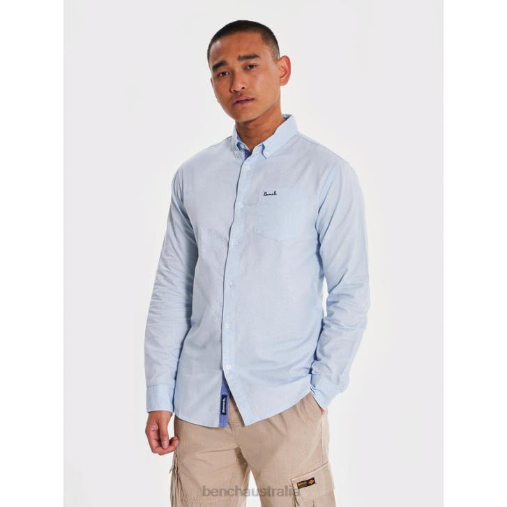 OXFORD Long Sleeve Shirt Men 8V8T25 Light Blue Bench Apparel