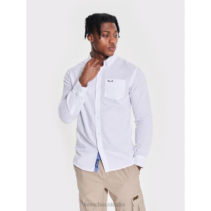 OXFORD Long Sleeve Shirt Men 8V8T34 White Bench Apparel