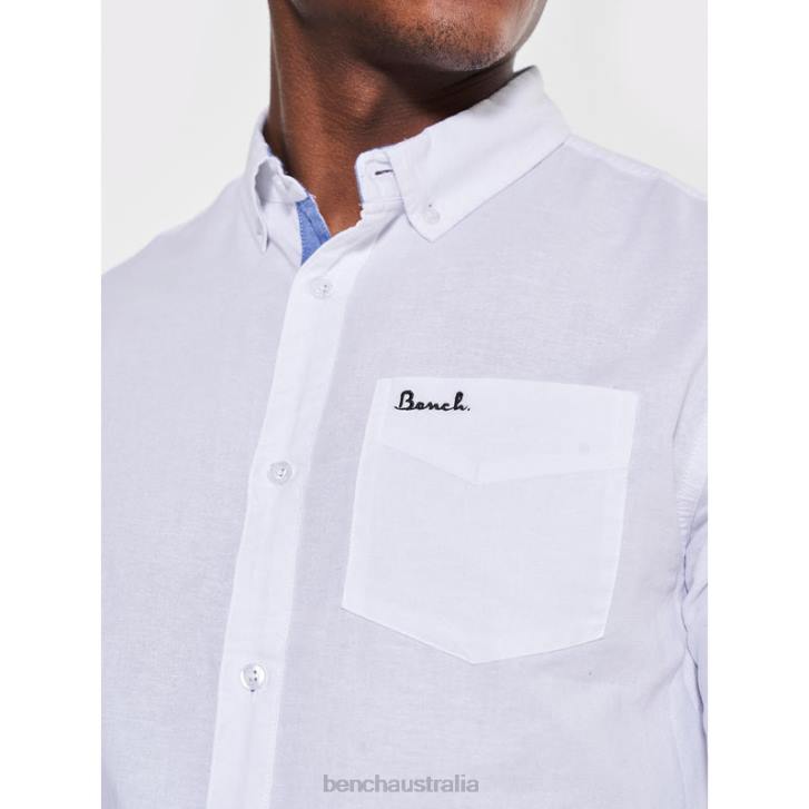 OXFORD Long Sleeve Shirt Men 8V8T34 White Bench Apparel