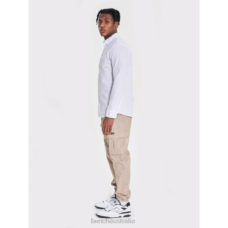 OXFORD Long Sleeve Shirt Men 8V8T34 White Bench Apparel