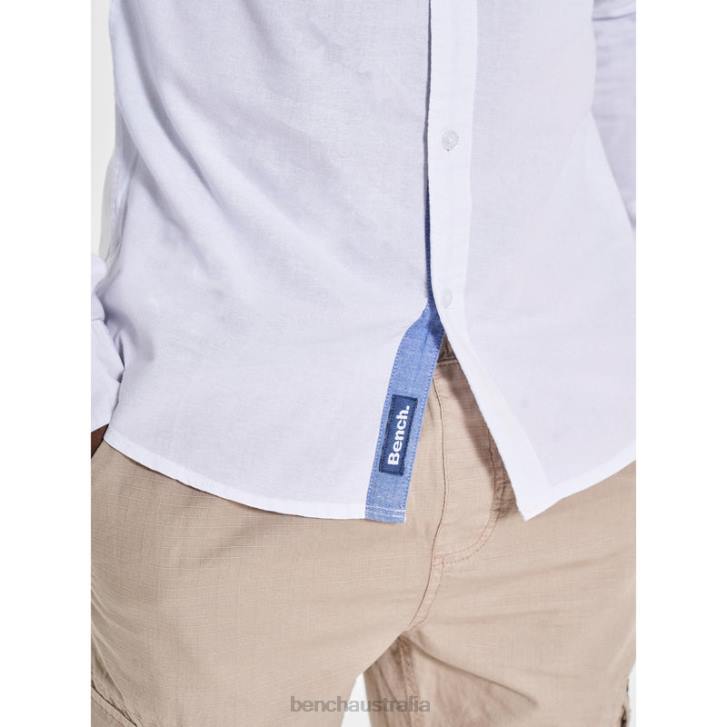 OXFORD Long Sleeve Shirt Men 8V8T34 White Bench Apparel