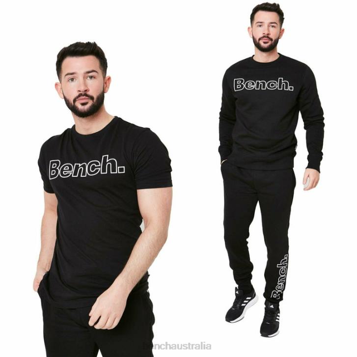 AKON 3pc Tracksuit Set Men 8V8T69 Black Bench Apparel