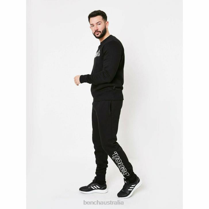 AKON 3pc Tracksuit Set Men 8V8T69 Black Bench Apparel