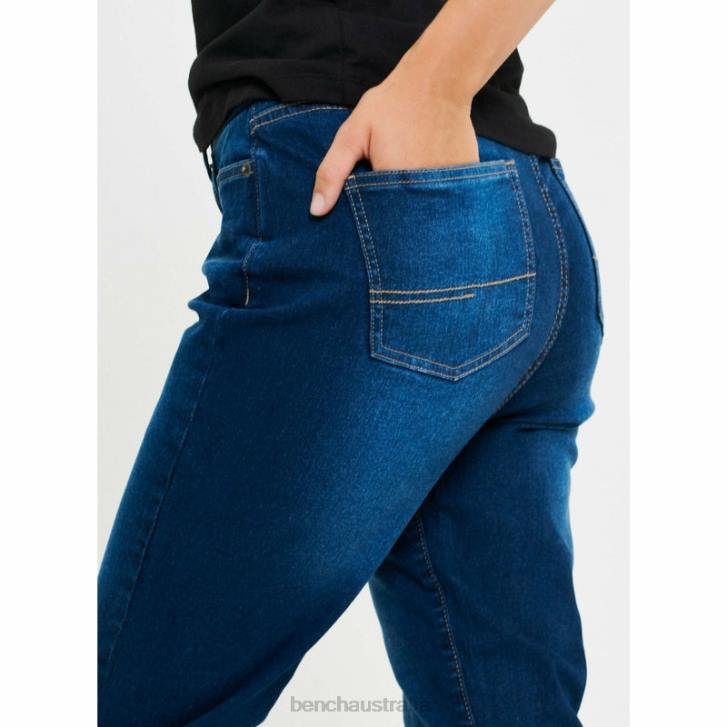 STEVIE Mom Jeans Women 8V8T116 Dark Blue Wash Bench Apparel
