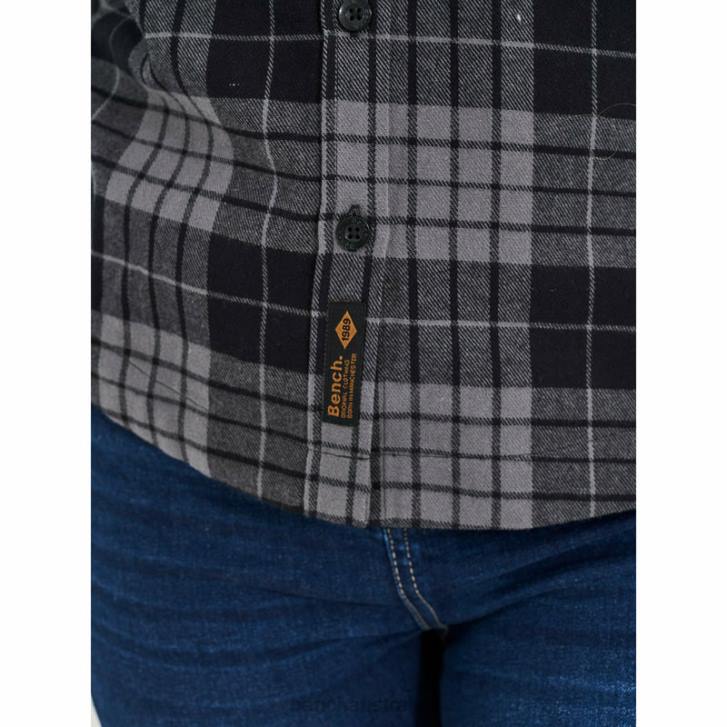 CARLOWLY Flannel Shirt Women 8V8T109 Black/Charcoal Check Bench Apparel