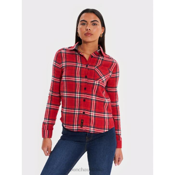 ELLAMAY Flannel Shirt Women 8V8T112 Pink Bench Apparel