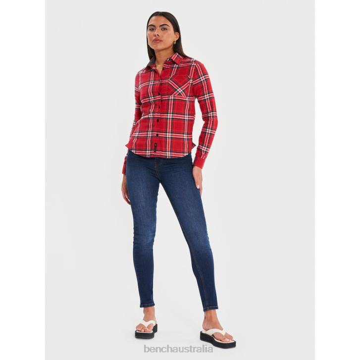 ELLAMAY Flannel Shirt Women 8V8T112 Pink Bench Apparel