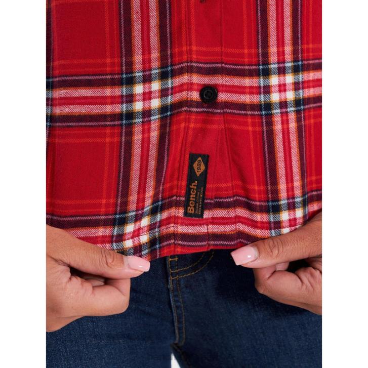 ELLAMAY Flannel Shirt Women 8V8T112 Pink Bench Apparel