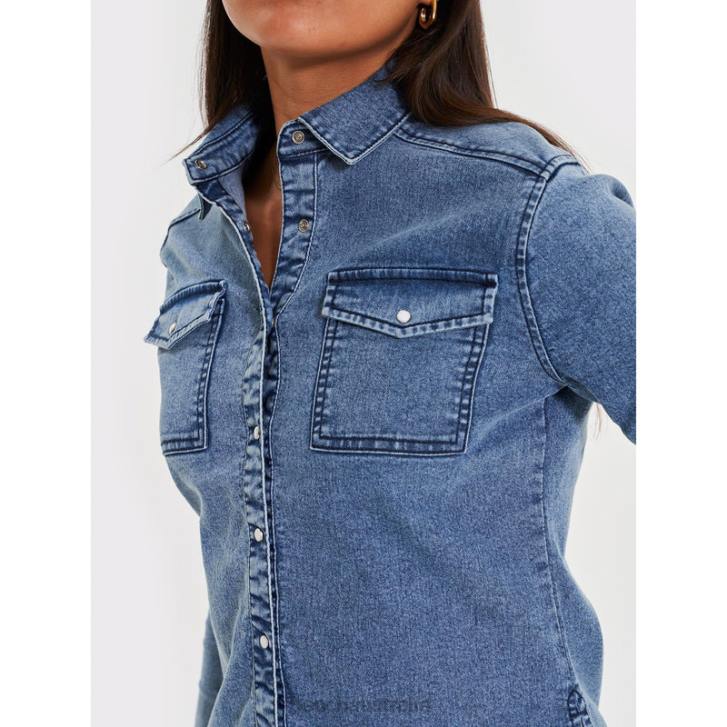 SHAYLIE Denim Shirt Women 8V8T108 Mid Wash Bench Apparel