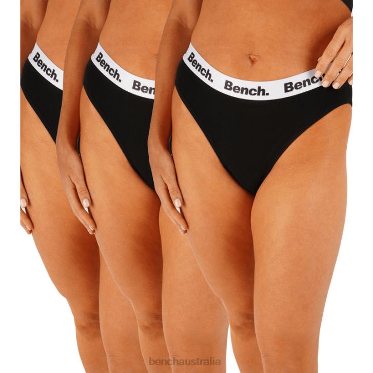 JORDANA 3 Pack High Leg Brief Women 8V8T146 Black Bench Apparel