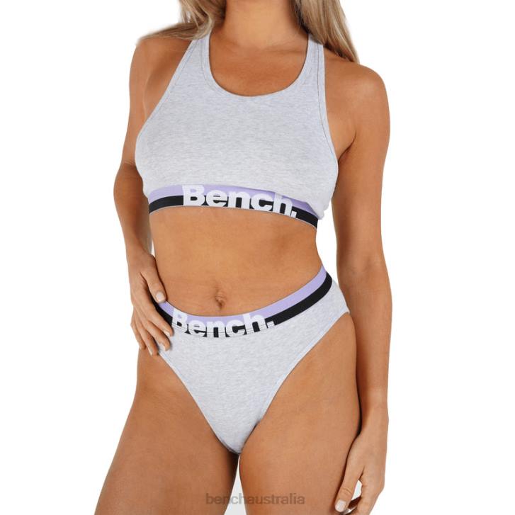 SIENNA Crop Top & Brief Set Women 8V8T144 Grey Marl Bench Apparel